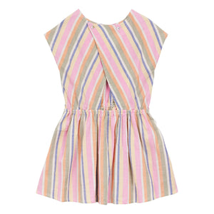 Arsène et Les Pipelettes - Striped Organic Cotton Voile Dress | Pink