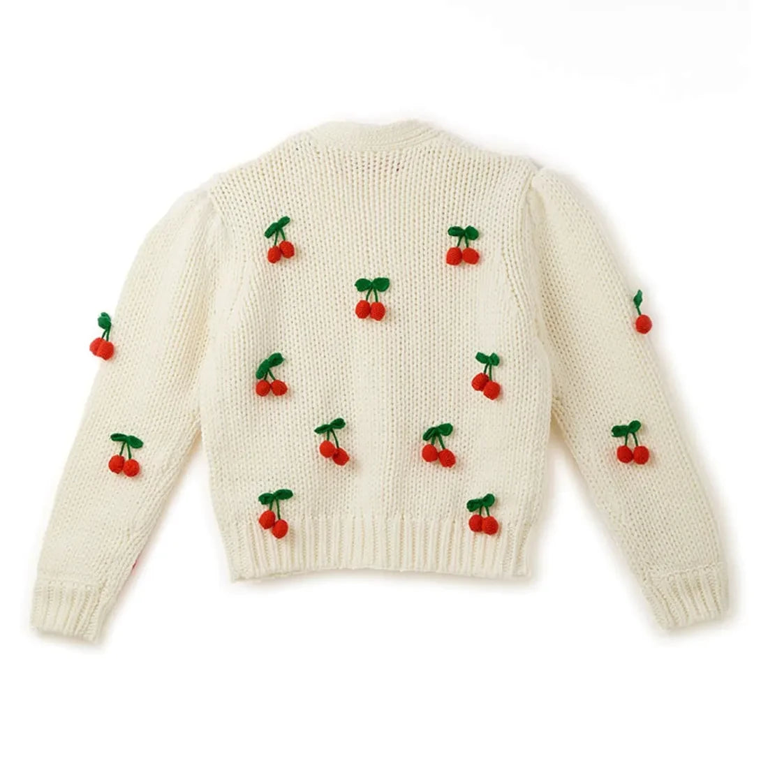 Fabula - Cherry Knit Cardigan | Beige