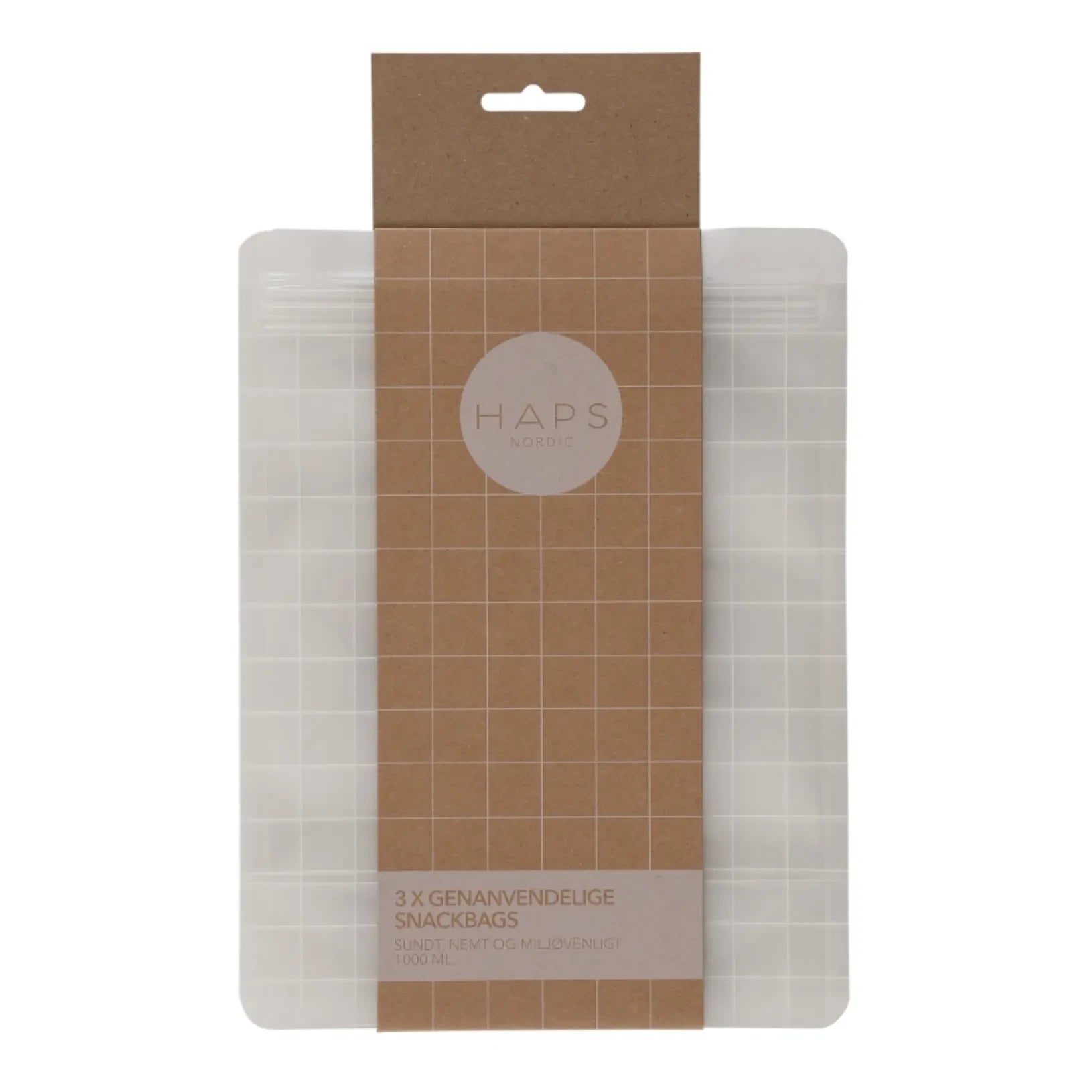 Haps Nordic - Reusable Snack Bag 1000 ml - Pack of 3