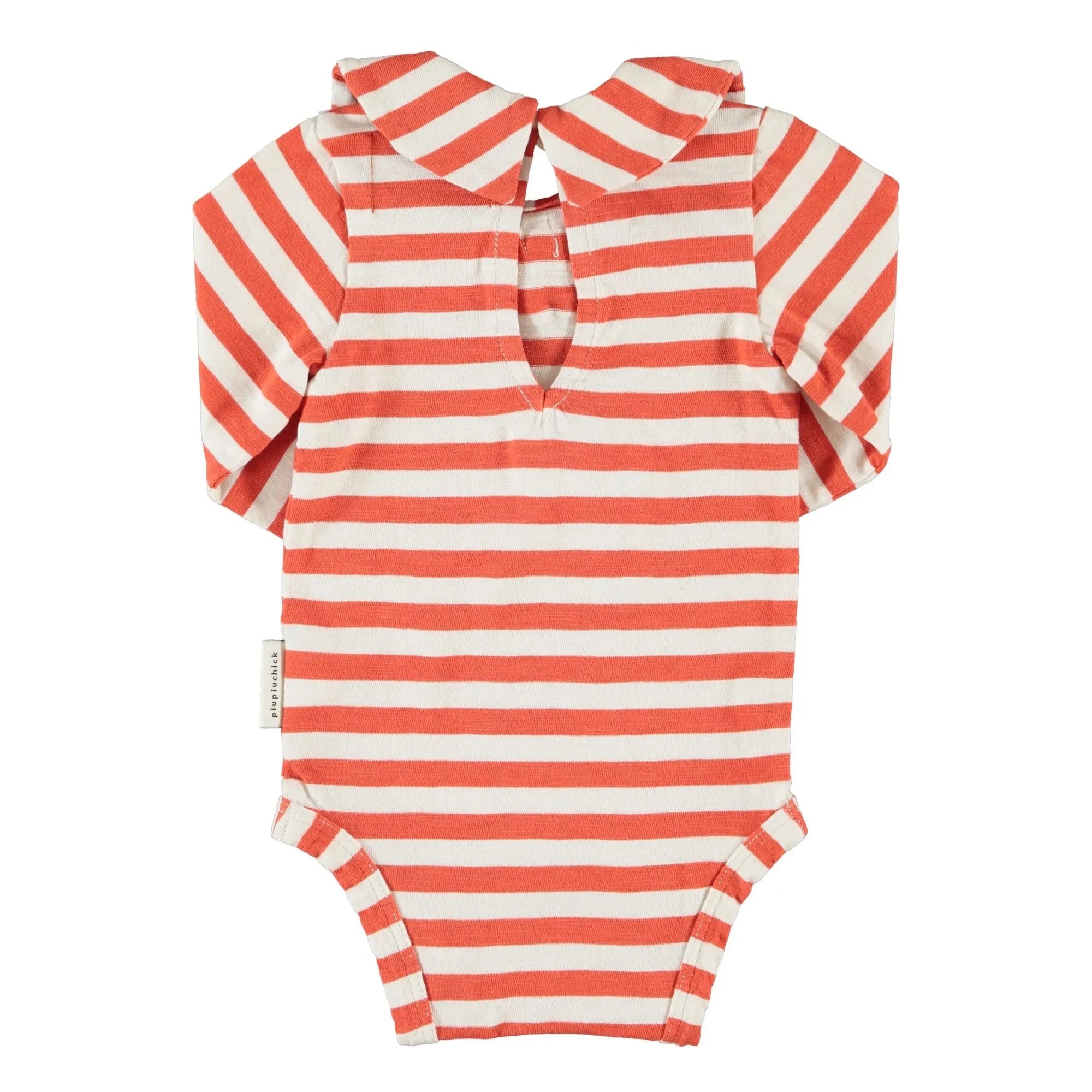Piupiuchick - Striped Navy Collar Bodysuit | Orange