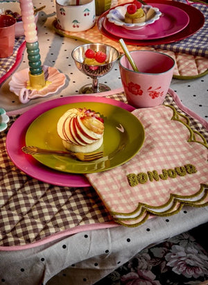Rice - Vichy American Place Mat Set | Caramel