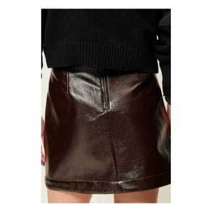 Sessùn - Abby Vinyl Skirt | Mocha