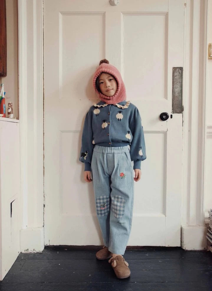 Emile et Ida - Organic Cotton Sheep Cardigan | Mavi