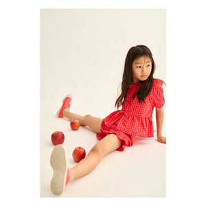 Cozmo - Joy Blouse Checkered Recycled Fibers | Red