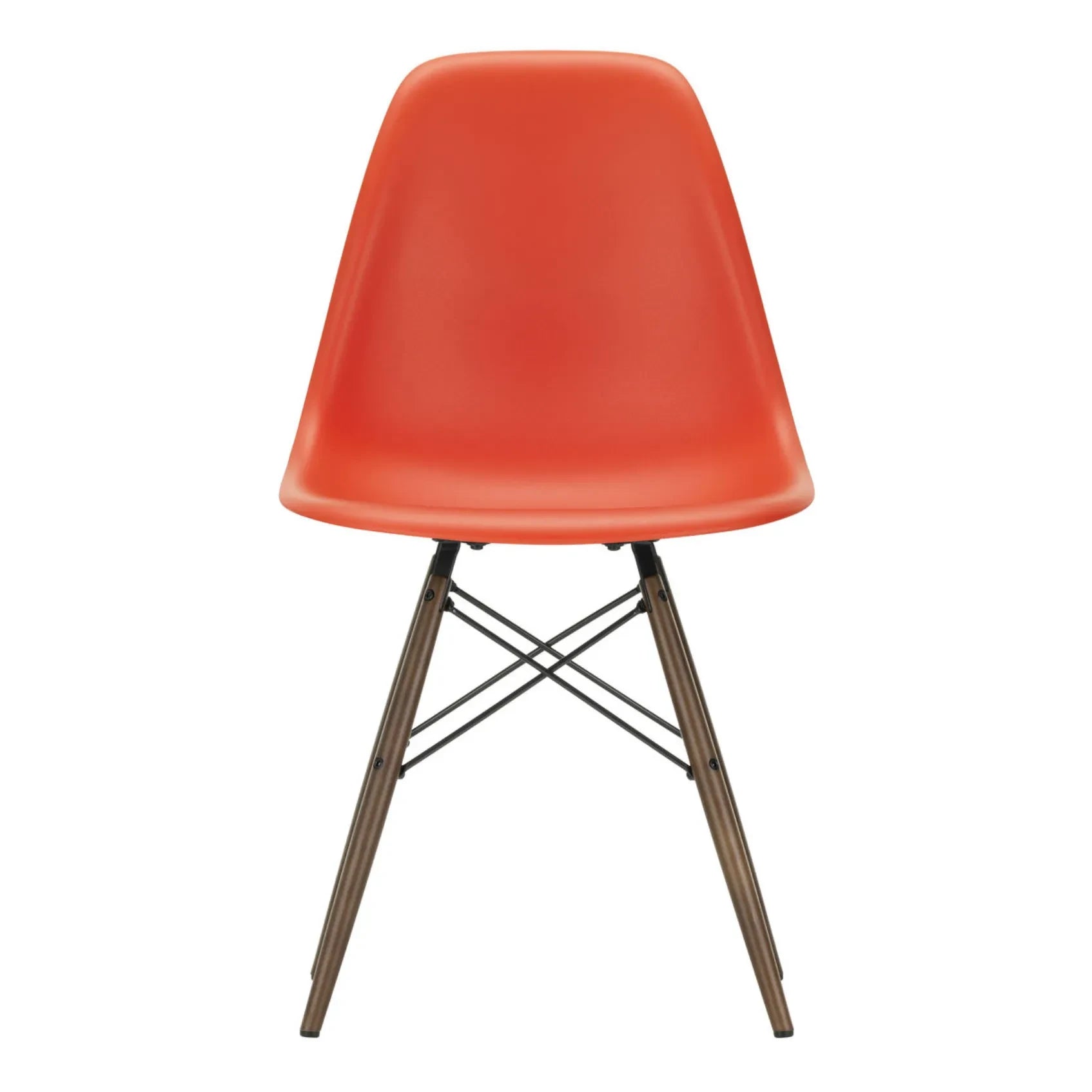Vitra - DSW Plastic Chair - Maple Base - Charles & Ray Eames | Poppy Red