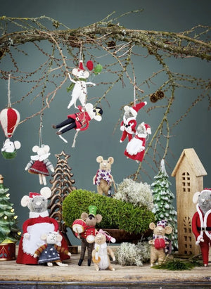 Bloomingville - Peo Mouse Christmas Ornament | White