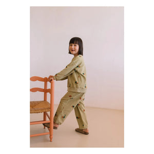 Studio Bohème - Porgy Watermelon Organic Cotton Towel Pants | Khaki