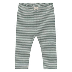 Gray Label - Striped Organic Cotton Mini Leggings | Gray Blue