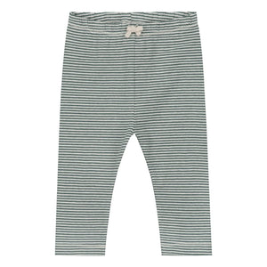 Gray Label - Striped Organic Cotton Mini Leggings | Gray Blue