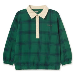 Tinycottons - Organic Cotton Plaid Polo Shirt | Green