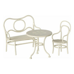Maileg - Coffee table, chair, and white | White