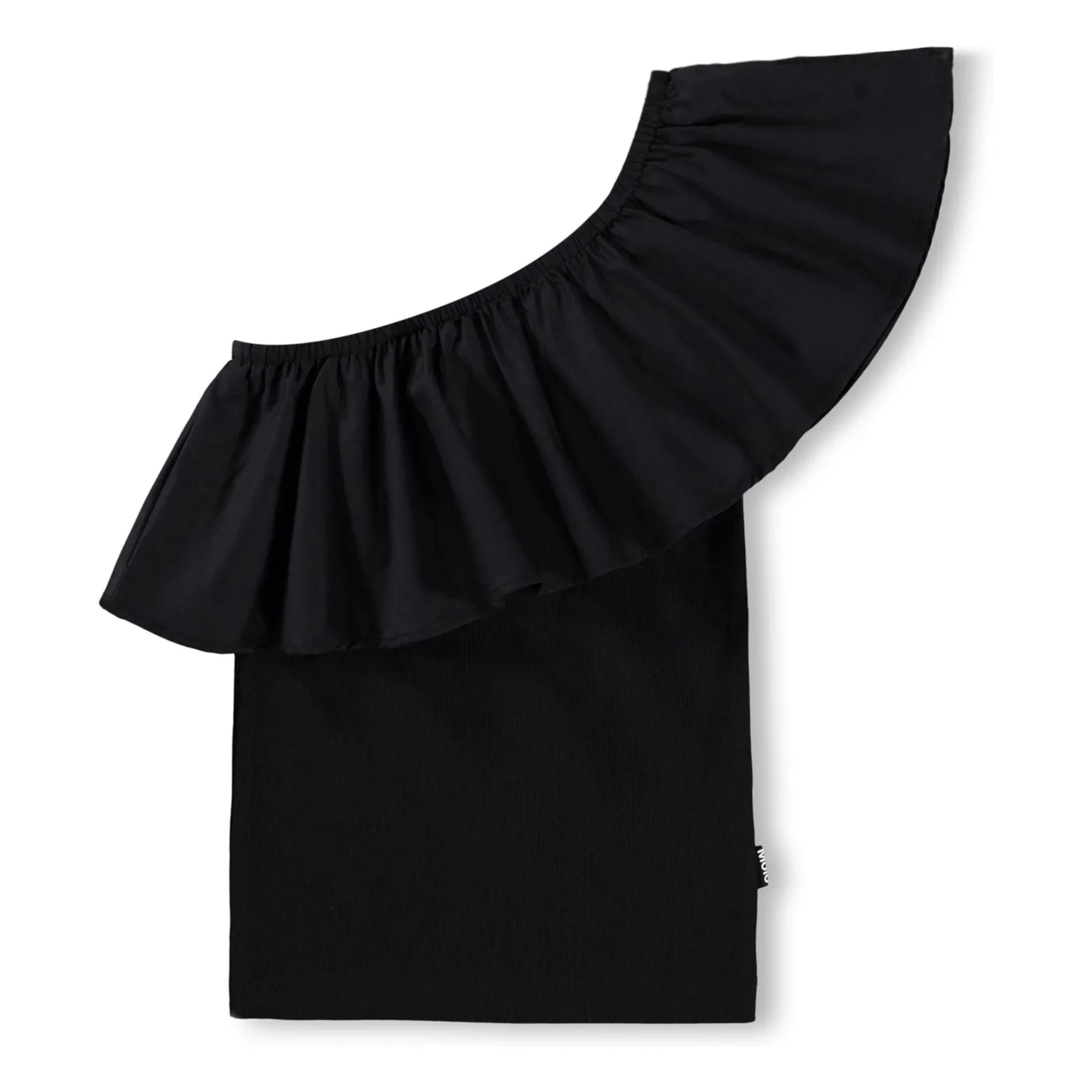 Molo - Rebecca Top Asymmetric Ruffles Organic Cotton | Black