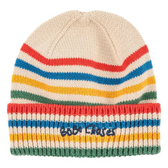 Bobo Choses - Recycled Fiber Striped Beanie | Beige