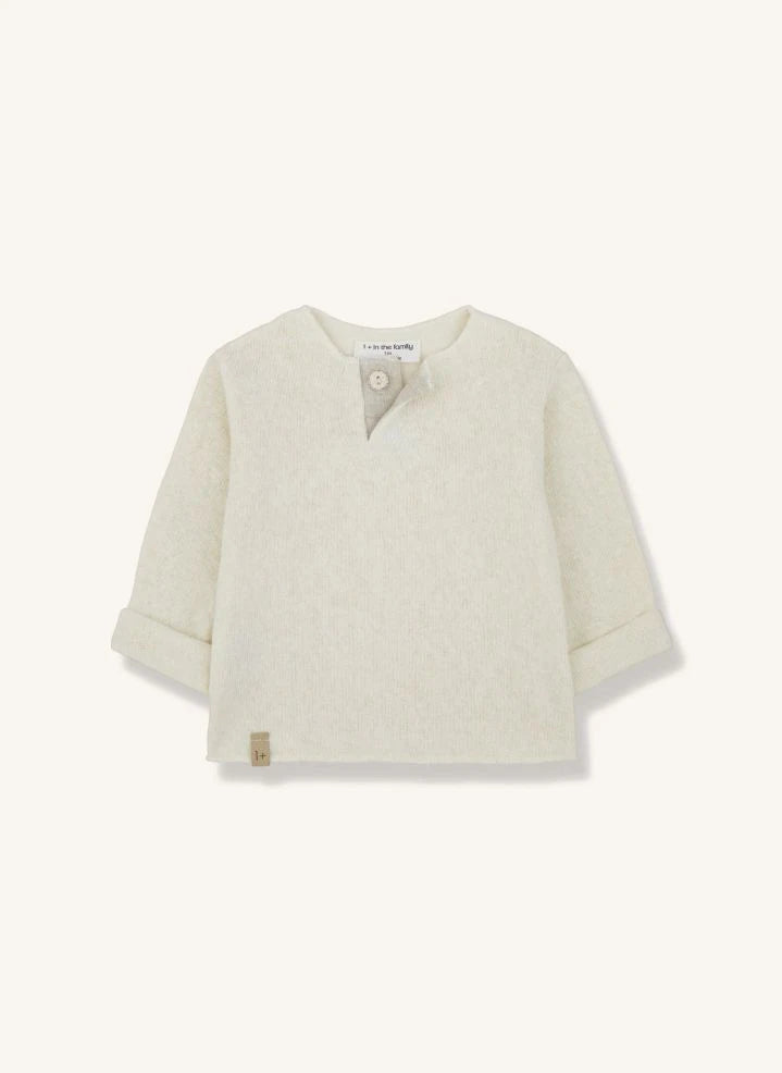 1+ in the family - Mateu Fleece ve Keten Tişört | Ecru
