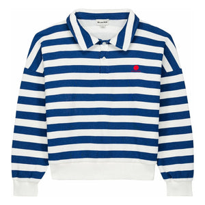 We Are Kids - Striped Organic Cotton Polo T-Shirt | Blue