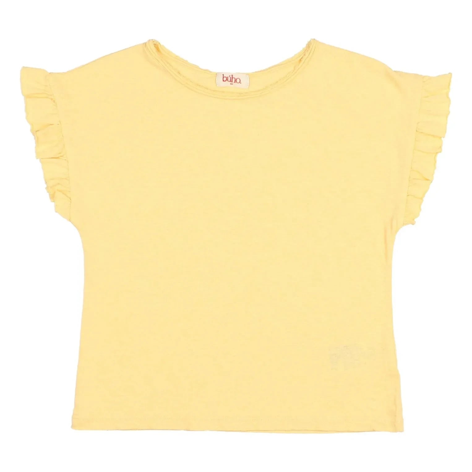 Búho - Linen Ruffled T-Shirt | Yellow