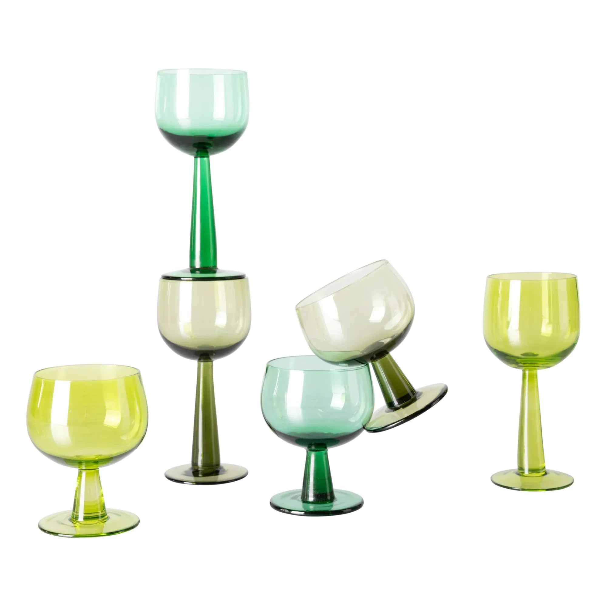 HKliving - Emerald Handle Glasses - Set of 4 | Green