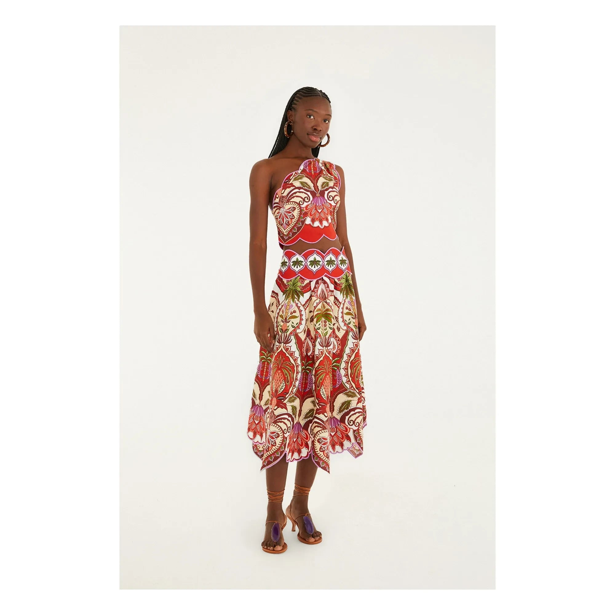 Farm Rio - Odara Linen Skirt | Red