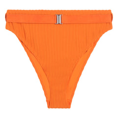 Icone - Sergio High-Waisted Ribbed Jersey Pants | Orange