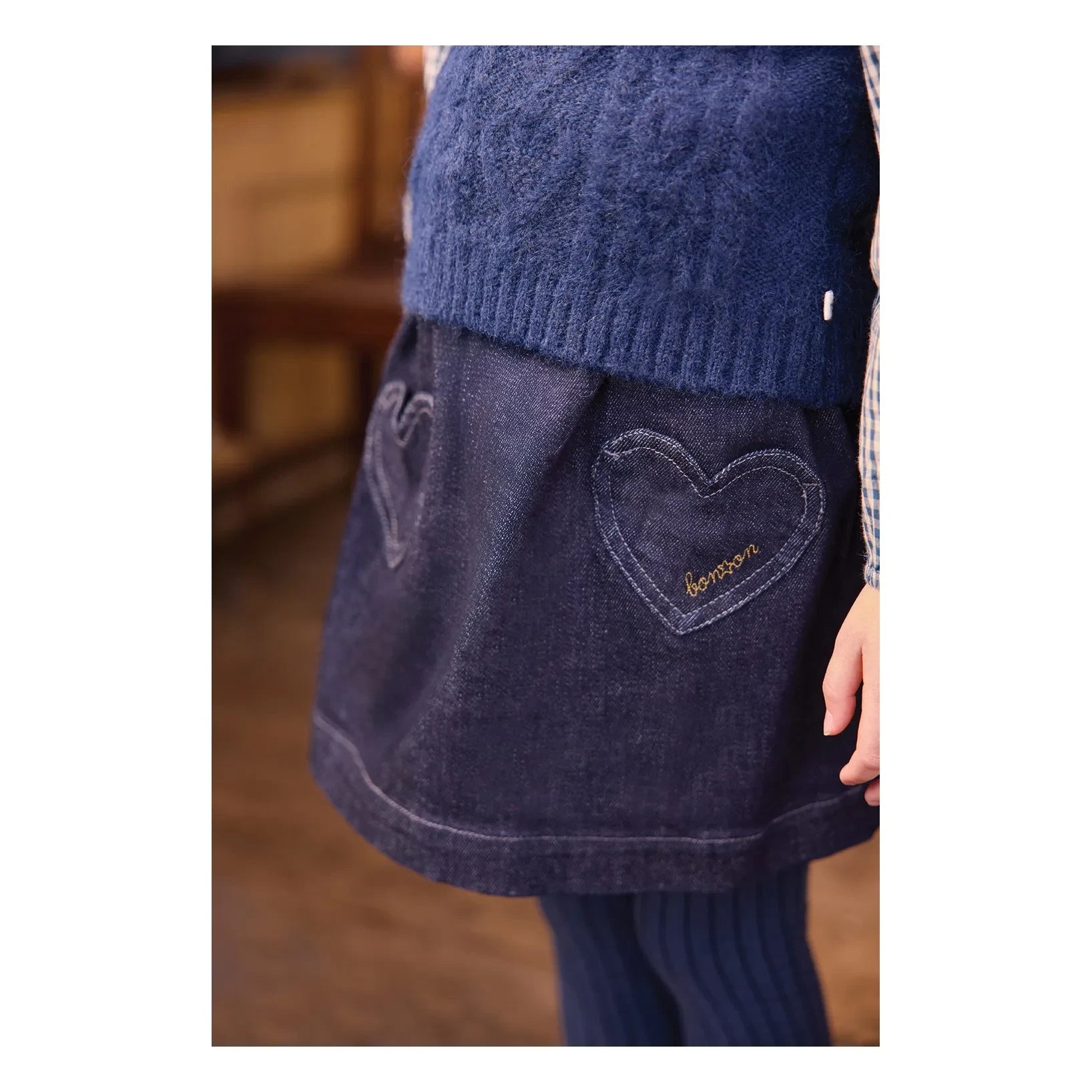 Bonton - Douchka Denim Etek | Koyu Mavi