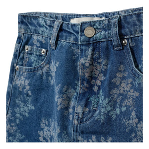 Sofie Schnoor - Cally Denim Floral Mini Skirt | Denim Blue