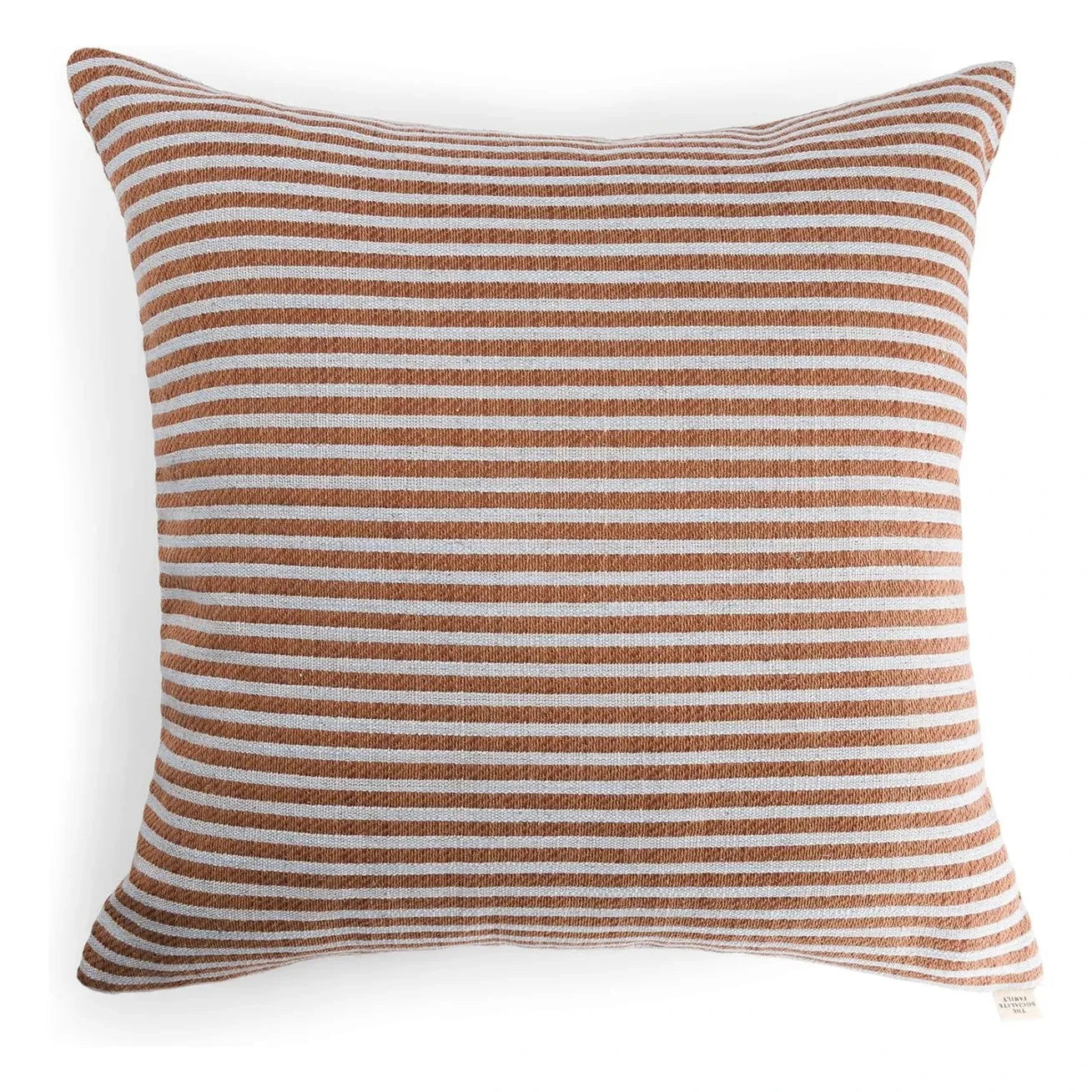The Socialite Family - Striped Fabric Carino Square Pillow | Brown