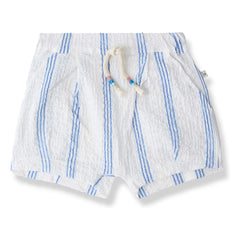 1+ in the family - Conca Striped Bermuda Shorts | Light blue