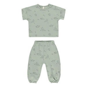 Quincy Mae - T-shirt and pants set | Pistachio Green