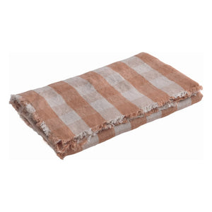 Maison de Vacances - Washed Linen Vichy Cottage Blanket | Terracotta