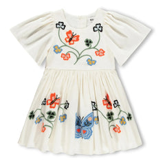 Molo - Daisy Dress with Butterflies Organic Cotton | Cream