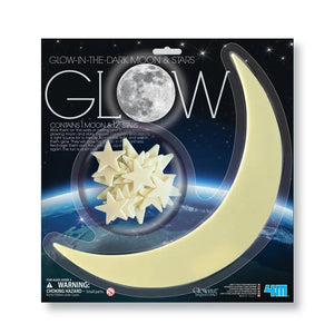 4M - Glow-in-the-Dark Moon and Stars Fluorescent Sticker Pack