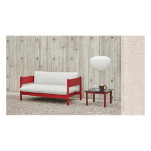 Hay - Kofi Glass Side Table, Oak Base | Red