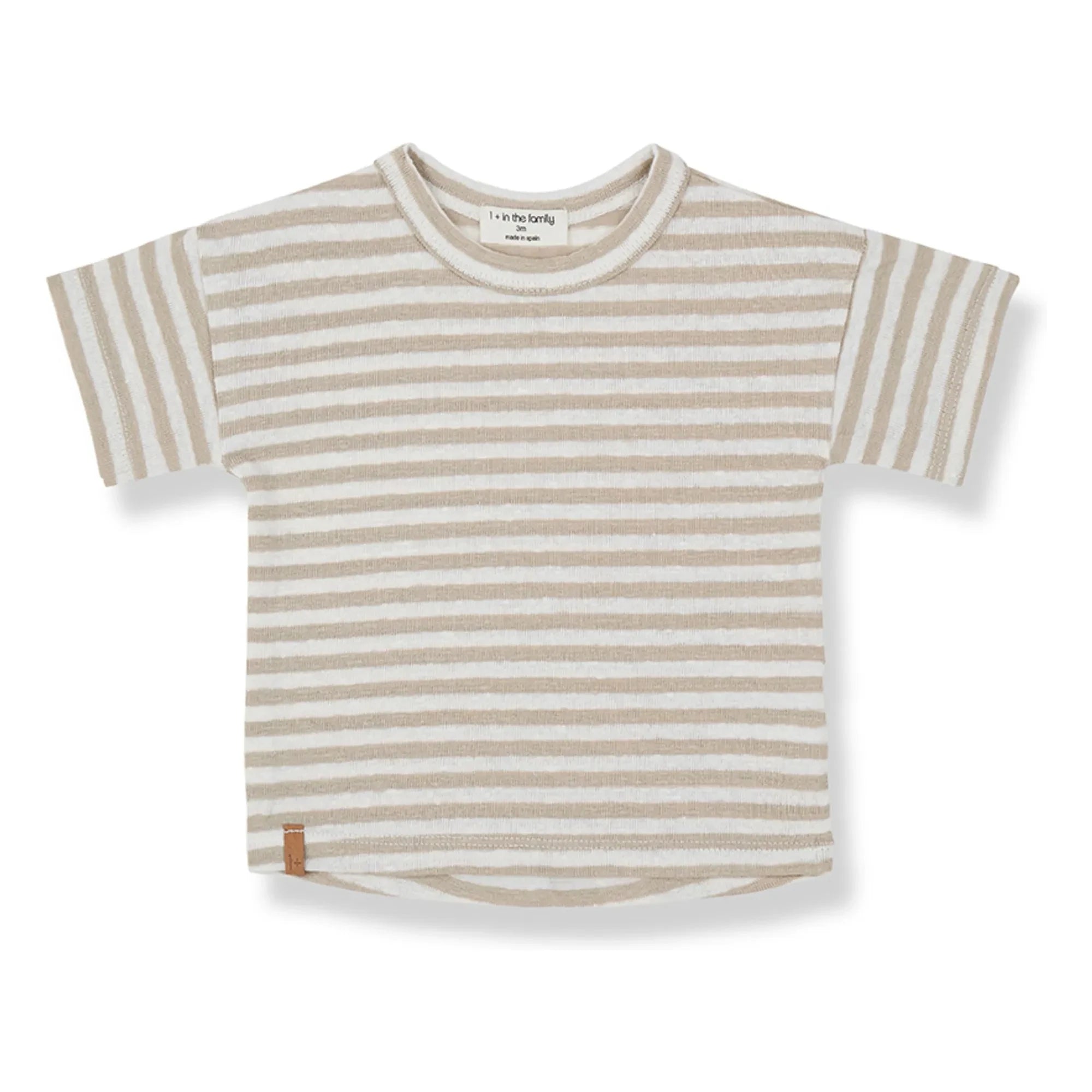 1+ in the family - Striped Linen T-Shirt | Beige