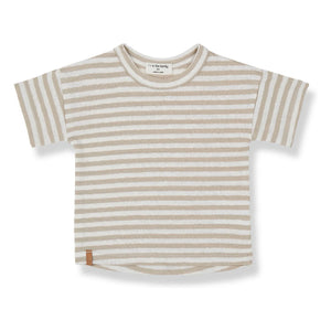 1+ in the family - Striped Linen T-Shirt | Beige