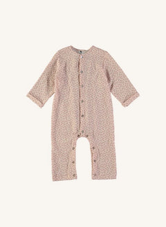 Risu Risu - Cosi Organik Pamuk Gazlı Çiçek Desenli Pijama Takımı | Pembe