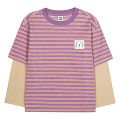 Jelly Mallow - Layered Striped T-Shirt | Purple