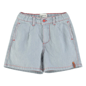 Piupiuchick - Striped Denim Shorts | Blue