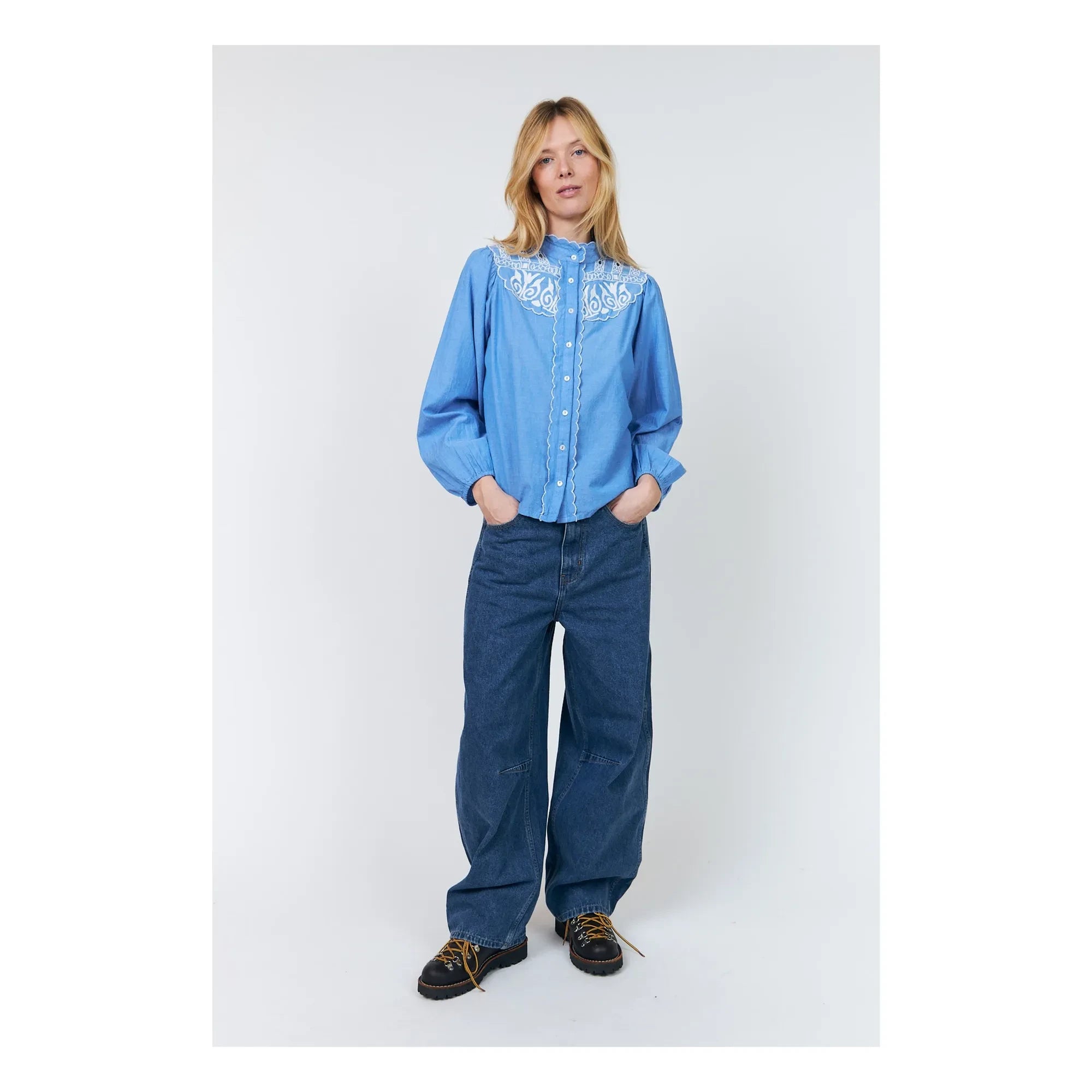 Lollys Laundry - Lia Pamuk Bluz | Mavi