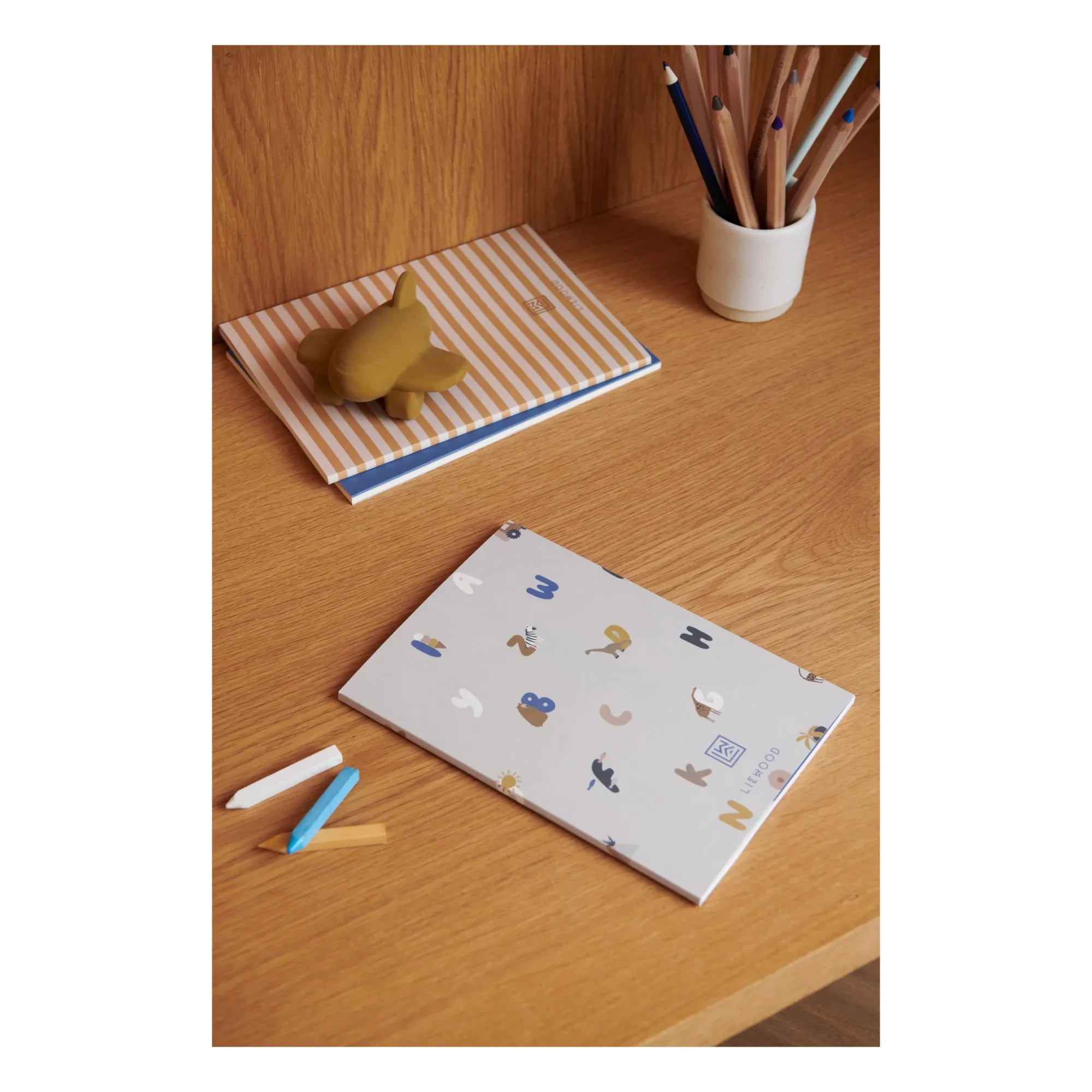Liewood - A5 Sidney defterler - 3'lü Set | Alphabet/Stripe karışımı