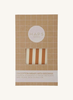 Haps Nordic - Bee Wax Food Wraps - Set of 3 | Terracotta