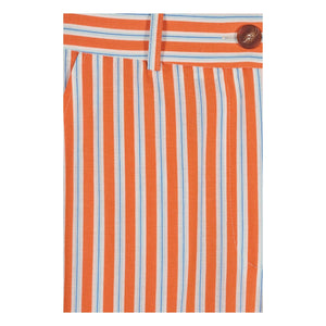 Maria de la Orden - Romeo Cotton Striped Pants | Orange