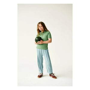FUB - Striped Trousers Extra Fine Knit Organic Cotton | Light blue