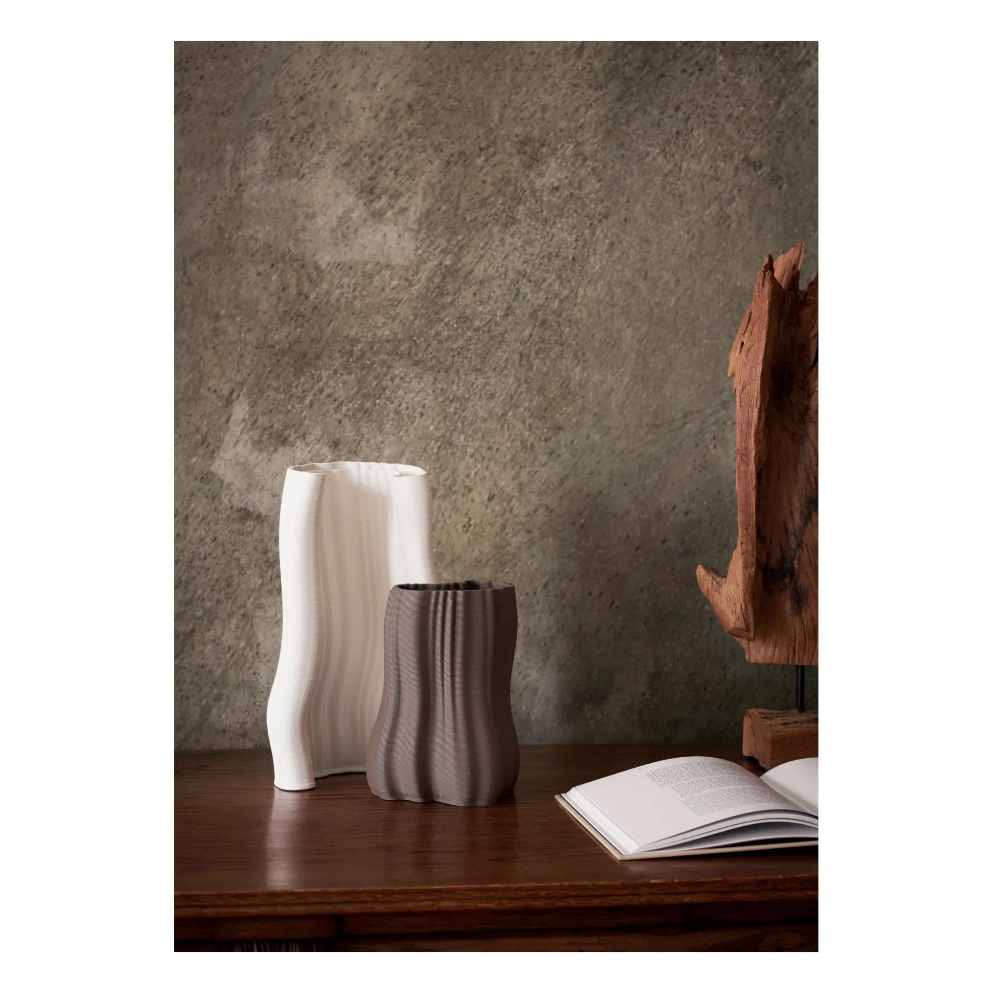 Ferm Living - Moire vazo | Kömür grisi
