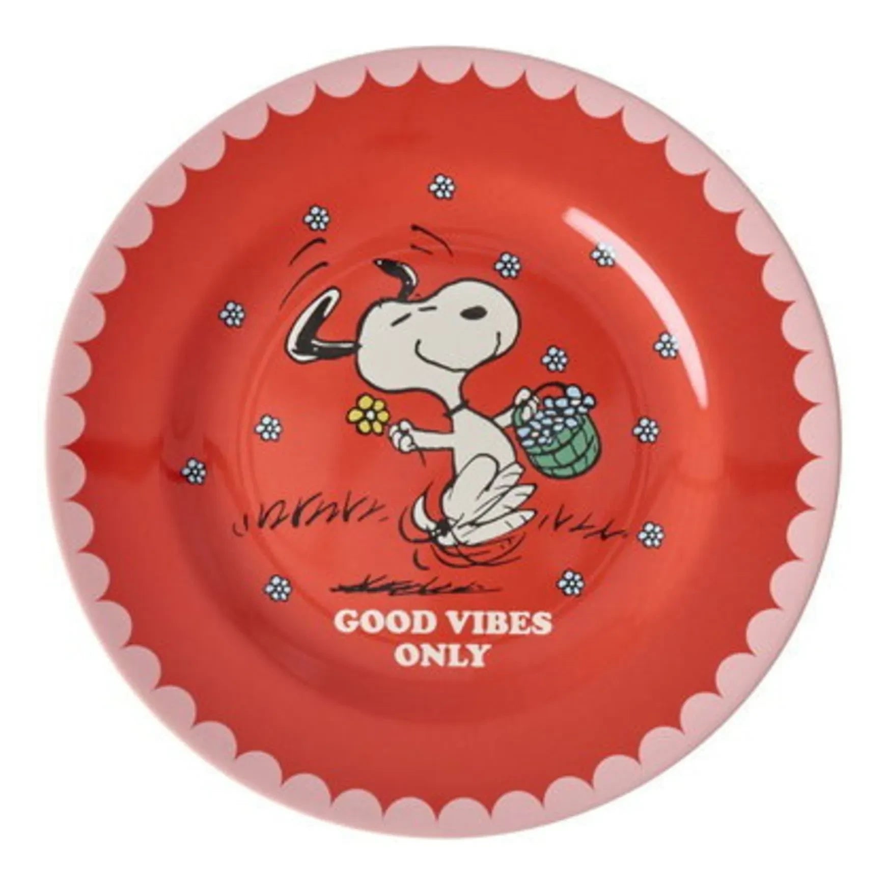 Rice - Good Vibes Only Melamine Plate - Rice x Snoopy | Red