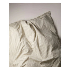 Suite 702 - Organic Percale Striped Duvet Cover - Olive-Cream | Olive