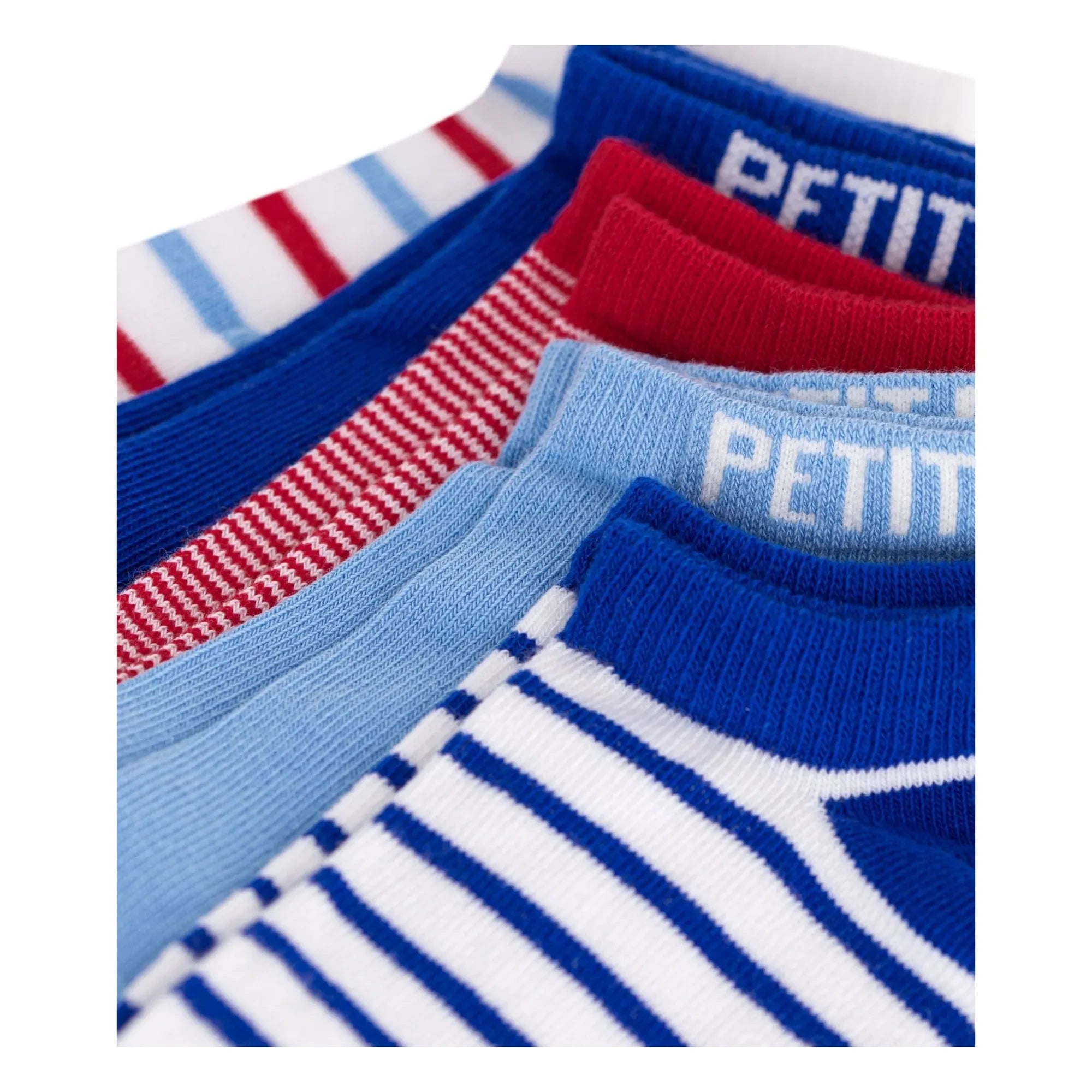 Petit Bateau - 5 Pair Striped Short Socks | Blue