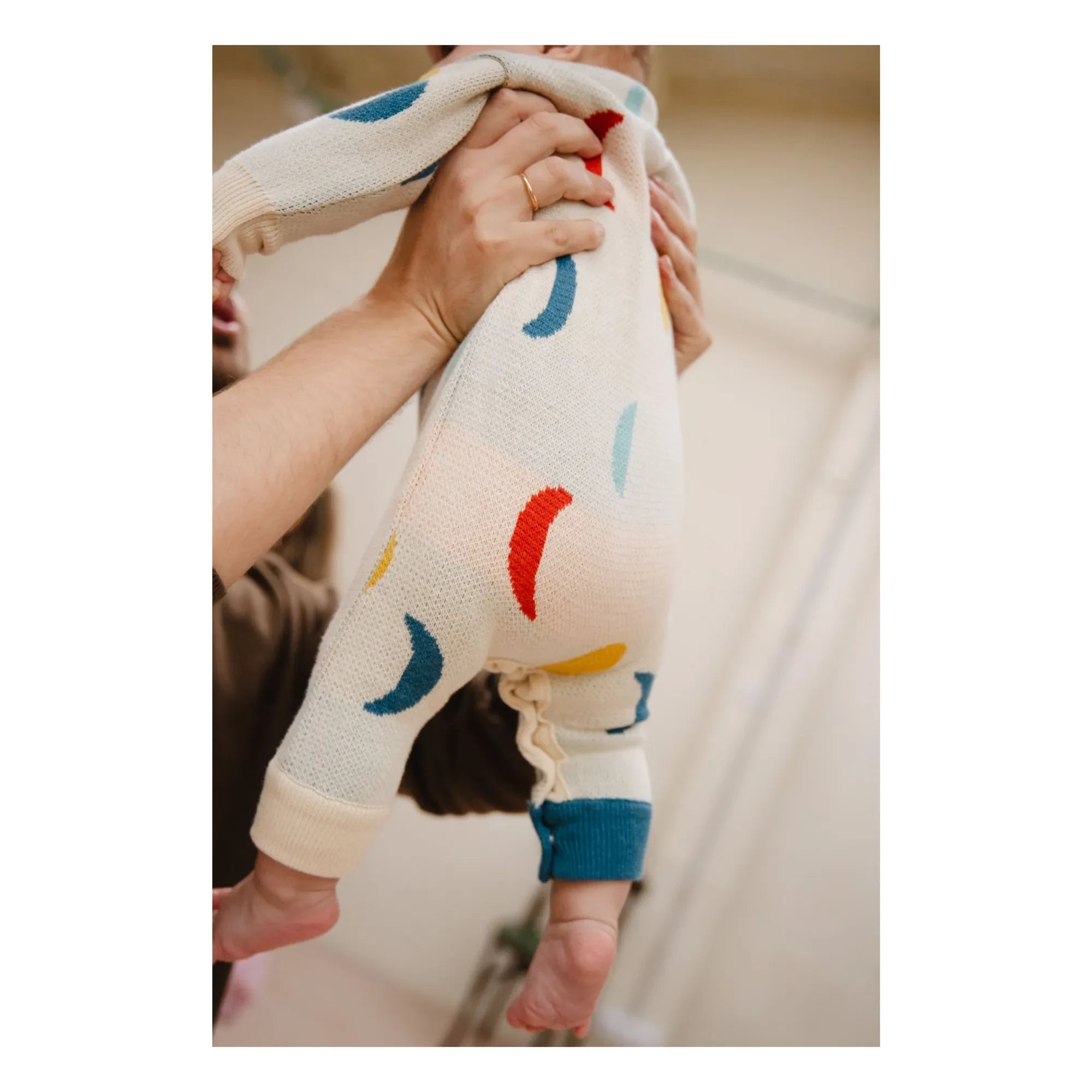 Bayiri - Moon Phases Organic Cotton Romper | Ecru