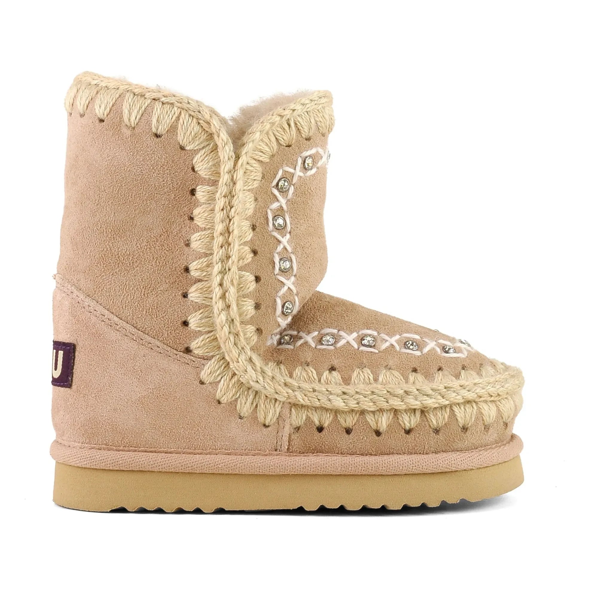 Mou - Eskimo Strass Faux Leather Boots | Camel