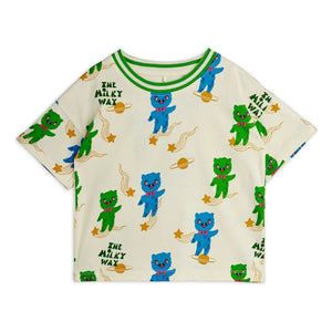 Mini Rodini - Aliens Organic Cotton T-Shirt | Ecru