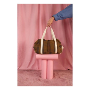 Rose in April - Raphaël Tartan baby care bag | Brown